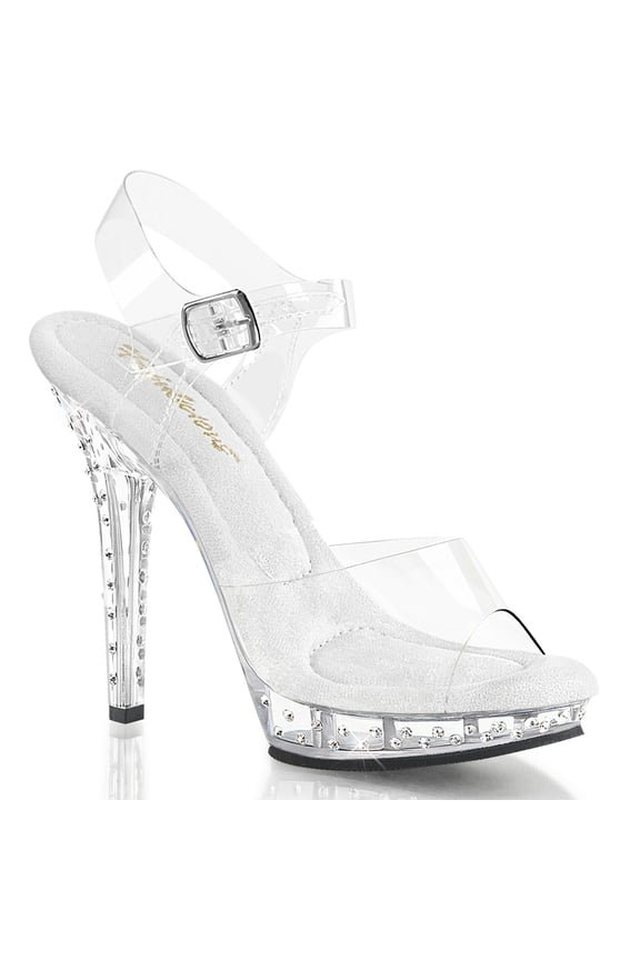 LIP-108SDT, 5'' Heel 3/4'' PF Rhinestone Studded Sandal