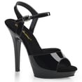 thumbnail image 1 of 5"  Heel, 3/4"  PF Ankle Strap Sandal - Blk/Blk, 8, 1 of 2
