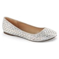 thumbnail image 1 of Round Toe Ballet Flat Embellished w/RS - Slv Glitter Mesh Fabric, 6, 1 of 2