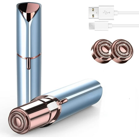 Women's Facial Epilator, Rechargeable Painless Epilator, Includes 2 Replacement Blade Heads, Women's Facial Electric Shaver for Lips, Chin, Arms, Best Women's Beard Remover