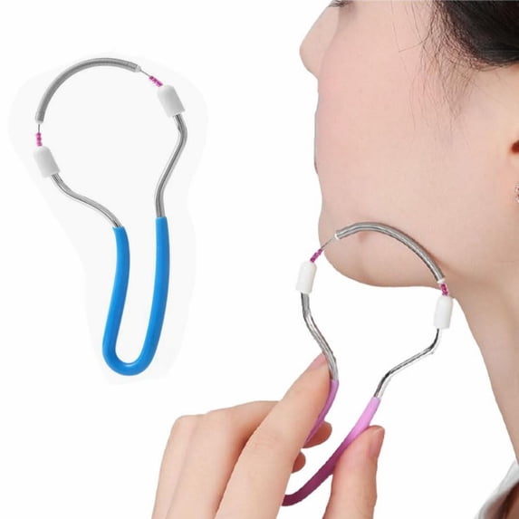 Women’s Facial Hair Remover – Stainless Steel Spring Epilator, Portable Threading Tool For Upper Lip, Chin, Cheeks, Neck, Eyebrow, Manual Facial Hair Removal Device No Battery Needed