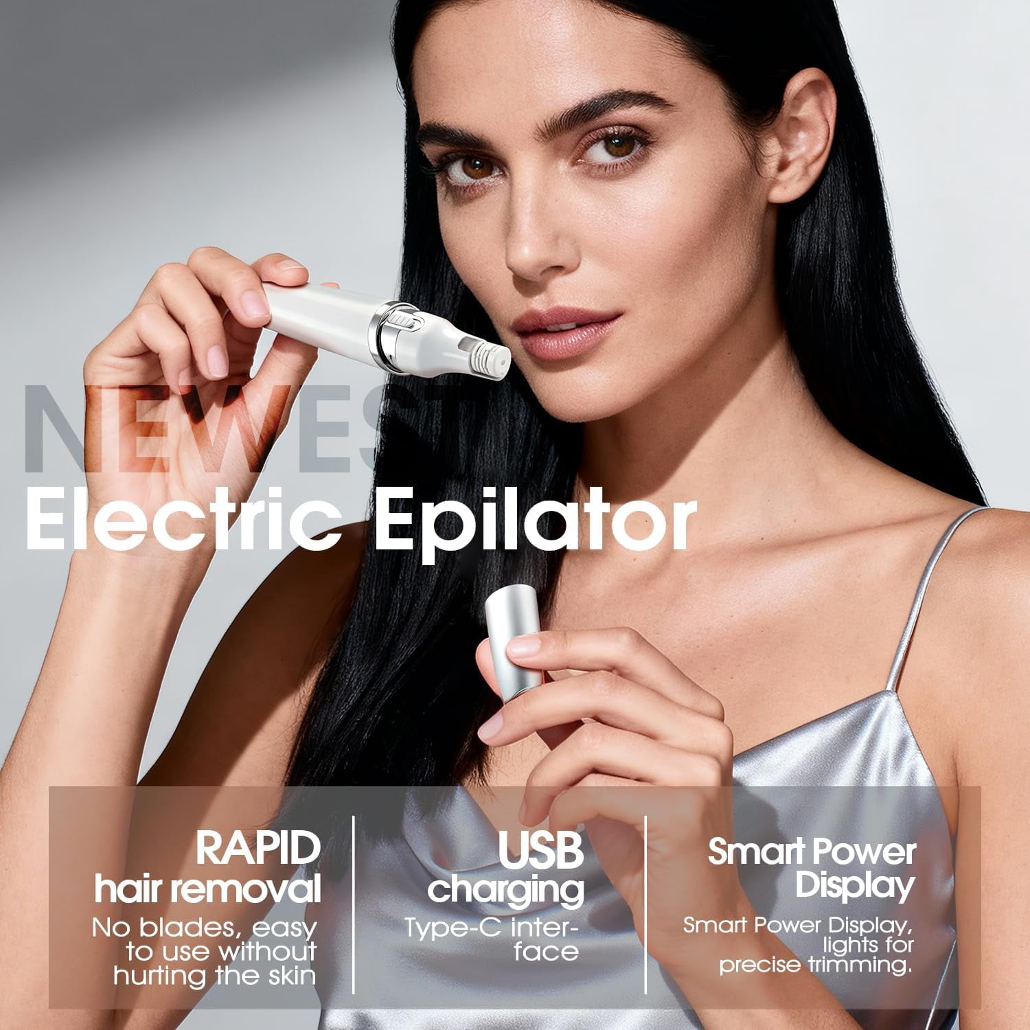 Women's Facial Shaver - Electric Face Razor for Women with LED Light, Removable Blade for Easy Cleaning, Type-C Charge, Gentle Hair Removal Device