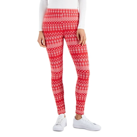 Women's Fair Isle Mid-Rise Leggings Fire XS