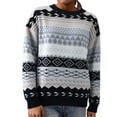 thumbnail image 1 of Women's Fair Isle Print Sweater Retro Casual Loose Crewneck Long Sleeve Tops Lightweight Fashion Pullover, 1 of 8