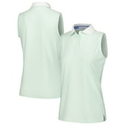 Women's Fairway & Greene Light Green Churchill Downs Julie Tri-Blend Sleeveless Polo