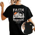 thumbnail image 1 of Women's Faith Can Move Mountains Matthew 17:20 Mountain Christian Graphic Tee Short Sleeve Round Neck Top Black S-5XL, 1 of 5