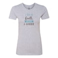 thumbnail image 1 of Women's Faith, Dreams, & Coffee Ladies Short Sleeve T-shirt-Heather Grey-medium, 1 of 4