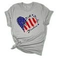 thumbnail image 1 of Women's Faith Family Freedom Patriotic Fourth of July Independence Day Short Sleeve T-shirt Graphic Tee Graphic Tee-Sports Grey-small, 1 of 4