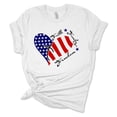 thumbnail image 1 of Women's Faith Family Freedom Patriotic Fourth of July Independence Day Short Sleeve T-shirt Graphic Tee Graphic Tee-White-large, 1 of 4