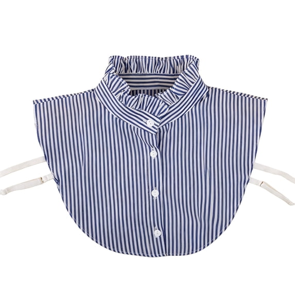Women's Fake Collar Detachable Dickey Collar Half Shirts Blouse,Button Front Adjustable Strap Curved Hem Non-Stretch Soft Decorative Collar for Work Daily Dating Shopping Accessory