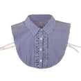 thumbnail image 1 of Women's Fake Collar Detachable Dickey Collar Half Shirts Blouse,Button Front Adjustable Strap Curved Hem Non-Stretch Soft Decorative Collar for Work Daily Dating Shopping Accessory, 1 of 4