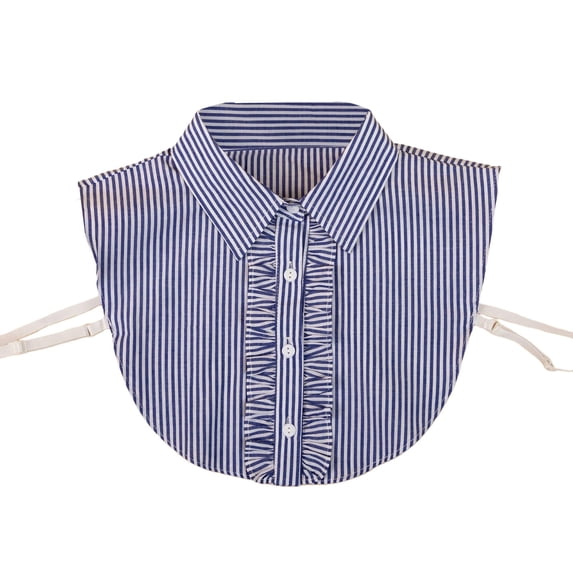 Women's Fake Collar Detachable Dickey Collar Half Shirts Blouse,Button Front Adjustable Strap Curved Hem Non-Stretch Soft Decorative Collar for Work Daily Dating Shopping Accessory