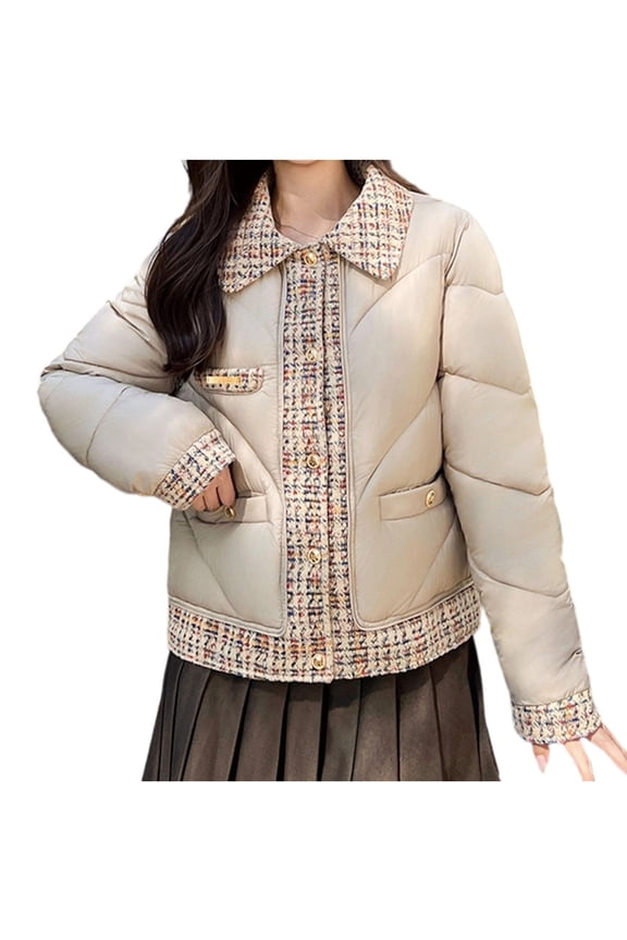 Women's Fake Two Piece Jacket, Spliced Casual Short Coat, Lightweight Polyester Fiber, Warm Fashion Outerwear for Spring Winter Fall Daily Wear