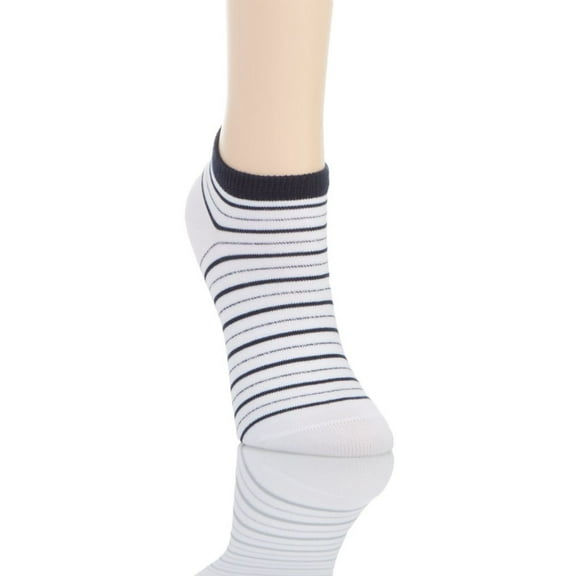 Women's Falke 46336 Stripe Shimmer Sneaker Sock (White M)