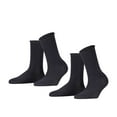 thumbnail image 1 of Falke Women's Socks, 2-Pack - Happy, Short Socks, Rolled Cuffs Black Blue 35-38 (Uk 2,5-5), 1 of 5