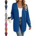 thumbnail image 1 of Women's Fall Cardigan Sweater Long Sleeve V-Neck Relaxed Fit Tops with Two Pockets, 1 of 9