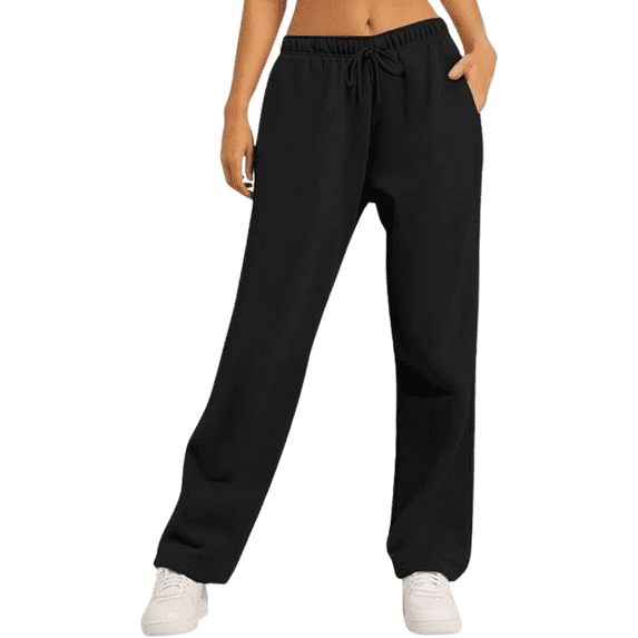 Women’s Fall Clothes Baggy Flared Fleece Lined Sweatpants Straight Leg Pants Athletic Joggers 2024 Beige