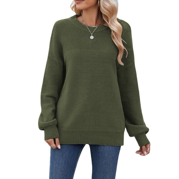 Women's Fall Cotton Pullover Knit Oversized Turtleneck Long Sleeve Winter Warm Sweater