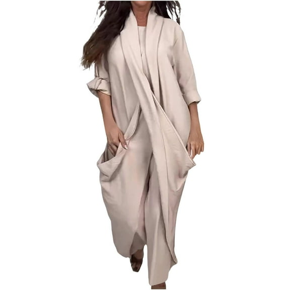 Women's Fall Dresses 2025 Long Sleeve Flowy Casual Maxi Dress Crew Neck Loose Fit Long Dress