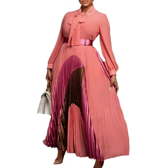 Women's Fall Dresses Flowy Casual Floral Maxi Dress Smocked Tiered Long Dress