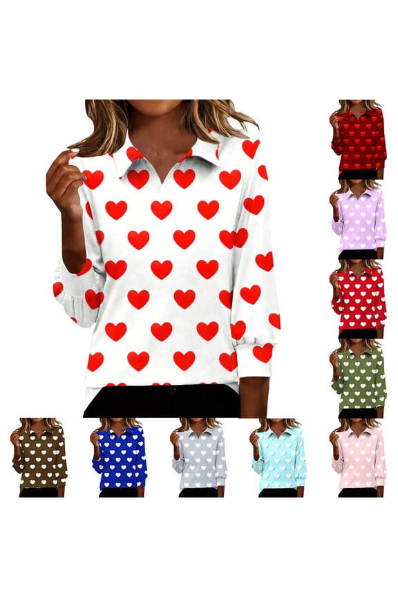 Women's Fall Fashion Casual Print V Neck 3/4 Sleeve Slim Fit Tops Blouse Shirt, Floral Print Tunic Longline Tee for Autumn Season | CSEONE,Blue L
