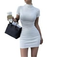 thumbnail image 1 of Women's Fall Fashion Long Sleeve Mini Dress Bodycon Short Party Date Night Going Out Dresses White, 1 of 6