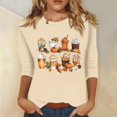 thumbnail image 1 of Women's Fall Graphic T-Shirt, Cute Pumpkin Spice Latte Coffee Print, Casual Crewneck Half Sleeve Top, Soft Comfortable Autumn Tee, 1 of 1