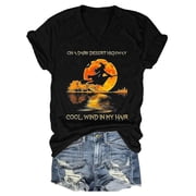 Womens Fall Halloween V Neck Shirt Pumpkin Witch Ghost Thankful Turkey Skeleton Graphic Tee Autumn Thanksgiving Tops X-Large