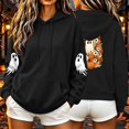 thumbnail image 1 of Women's Fall Hoodies Floral Ghost Pumpkin Graphic Print Sweatshirts Long Sleeve Oversized Pullover Hooded Tops Casual Autumn Relaxed Fit Clothes, 1 of 6
