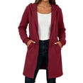 thumbnail image 1 of Women's Fall Jacket 2026 Zip Up Hoodies Long Sleeve Long Tunic Sweatshirts Oversized Fleece Casual Coat with Pocket, 1 of 6