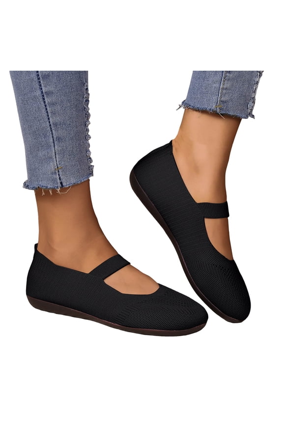 Women's Fall Knitted Wedge Slip on Ballet Flats Walking Shoes Comfort Spring Knit Low Heel Casual Loafers