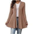 thumbnail image 1 of Women’s Fall Lightweight Soft Knit Cardigan Casual Long Sleeve V-Neck Flowy Hem Open Front Coat, 1 of 2