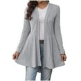 thumbnail image 1 of Women’s Fall Lightweight Soft Knit Cardigan Casual Long Sleeve V-Neck Flowy Hem Open Front Coat, 1 of 3