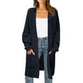 thumbnail image 1 of Women's Fall Long Batwing Sleeve Open Front Chunky Knit Cardigan Sweater, 1 of 17