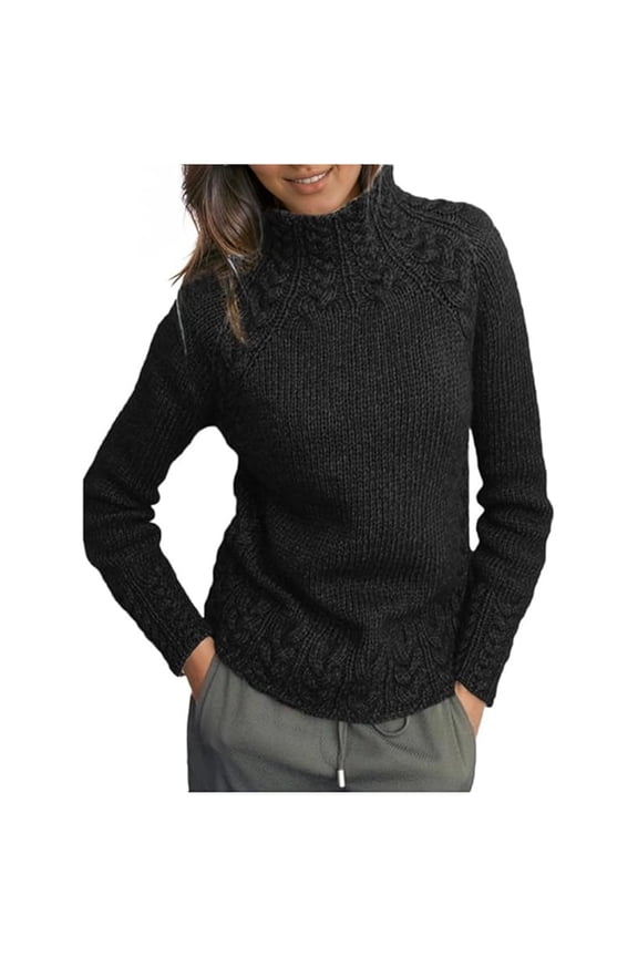 Women's Fall Long Sleeve Neck Knit Sweater Lightweight Basic Casual Slim Fit Pullover Tops Lightweight Sweater Wool Pullover Men Comfortable Sweatshirt Mercy Sweater Sweaters for Women from Fuzz