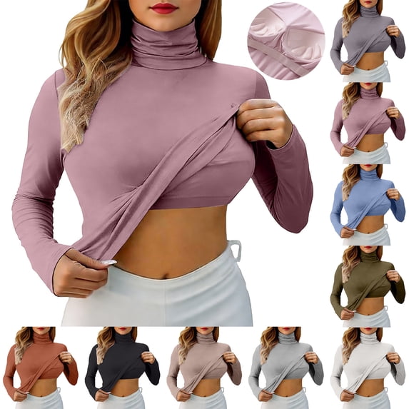 Women's Fall Long Sleeve Square Neck T Shirts with Built-in Shelf Bra Ribbed Knit Slim Fit Casual Basic Tops,White,L