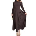 thumbnail image 1 of Women's Fall Long Sleeve Wedding Guest Dresses One Shoulder Elegant Formal Pleated Midi Maxi Dress Brown M, 1 of 8