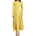 thumbnail image 1 of Women's Fall Long Sleeve Wedding Guest Dresses One Shoulder Elegant Formal Pleated Midi Maxi Dress Yellow L, 1 of 7