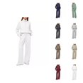 thumbnail image 1 of Women's Fall Matching Half Zip Sweatshirt and Wide Leg Sweatpants, Casual 2 Piece Outfit, Tracksuit Sets, 1 of 4