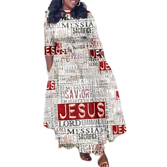 Women's Fall Midi Dress Long Sleeve Casual Crew Neck Smocked Long Dress