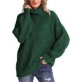 thumbnail image 1 of Women's Fall Oversized Pullover Sweaters Casual High Neck Long Sleeve Tops Winter Clothing, 1 of 12