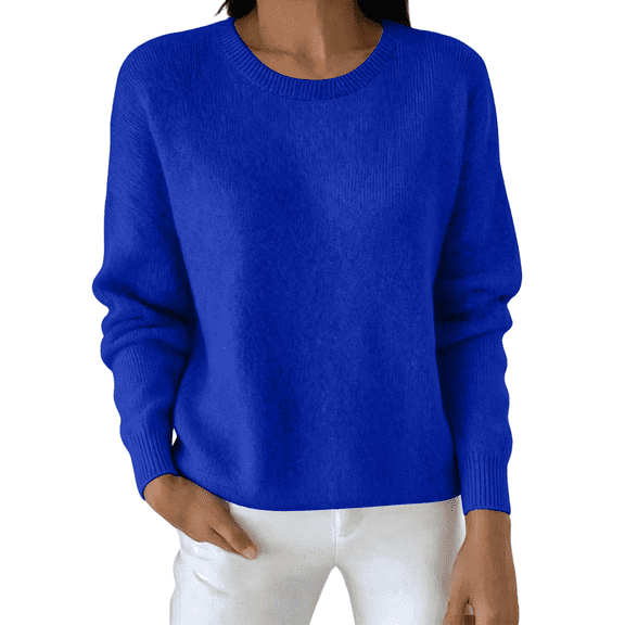 Women's Fall Soft Knit Crewneck Long Sleeve Pullover Lightweight Casual Loose Fit Ribbed Winter Sweaters