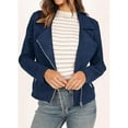 thumbnail image 1 of Women's Fall Suede Moto Jacket Fashion Long Sleeve Zipper Short Casual Coats With Pockets Casual Work Jackets for Women Womens Light Jacket Long Jackets for Women Casual Work Trendy Jackets for Women, 1 of 8