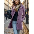 thumbnail image 1 of Women's Fall Winter Casual Thicken Polyester Stand Collar Single Breasted Coat, 1 of 7