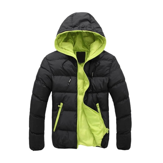 Women's Fall Winter Color Block Puffer Jacket - Lightweight Waterproof Hooded Quilted Down Coat, Warm Windproof Outdoor Hiking Ski Outerwear