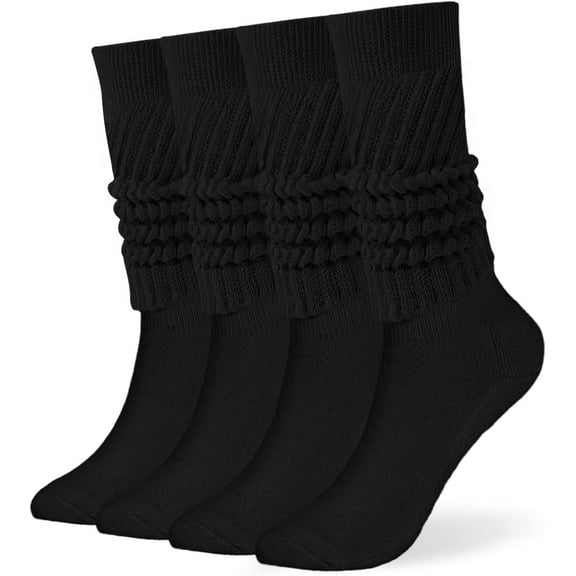 Women's Fall Winter Knit Slouch Socks, Soft Extra Long Scrunch Knee High Sock Slouchy Boot Socks