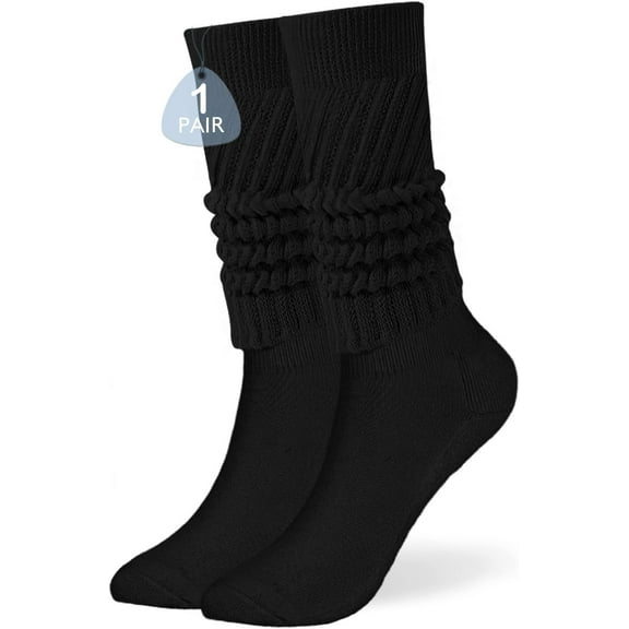 Women's Fall Winter Knit Slouch Socks, Soft Extra Long Scrunch Knee High Sock Slouchy Boot Socks