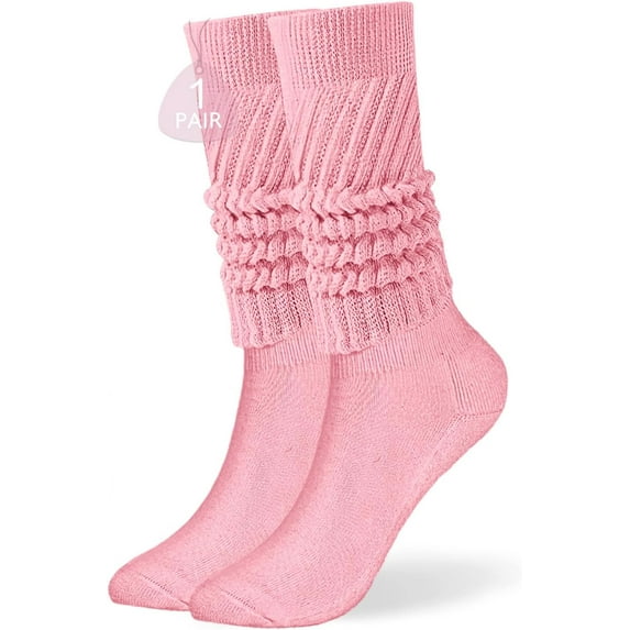 Women's Fall Winter Knit Slouch Socks, Soft Extra Long Scrunch Knee High Sock Slouchy Boot Socks