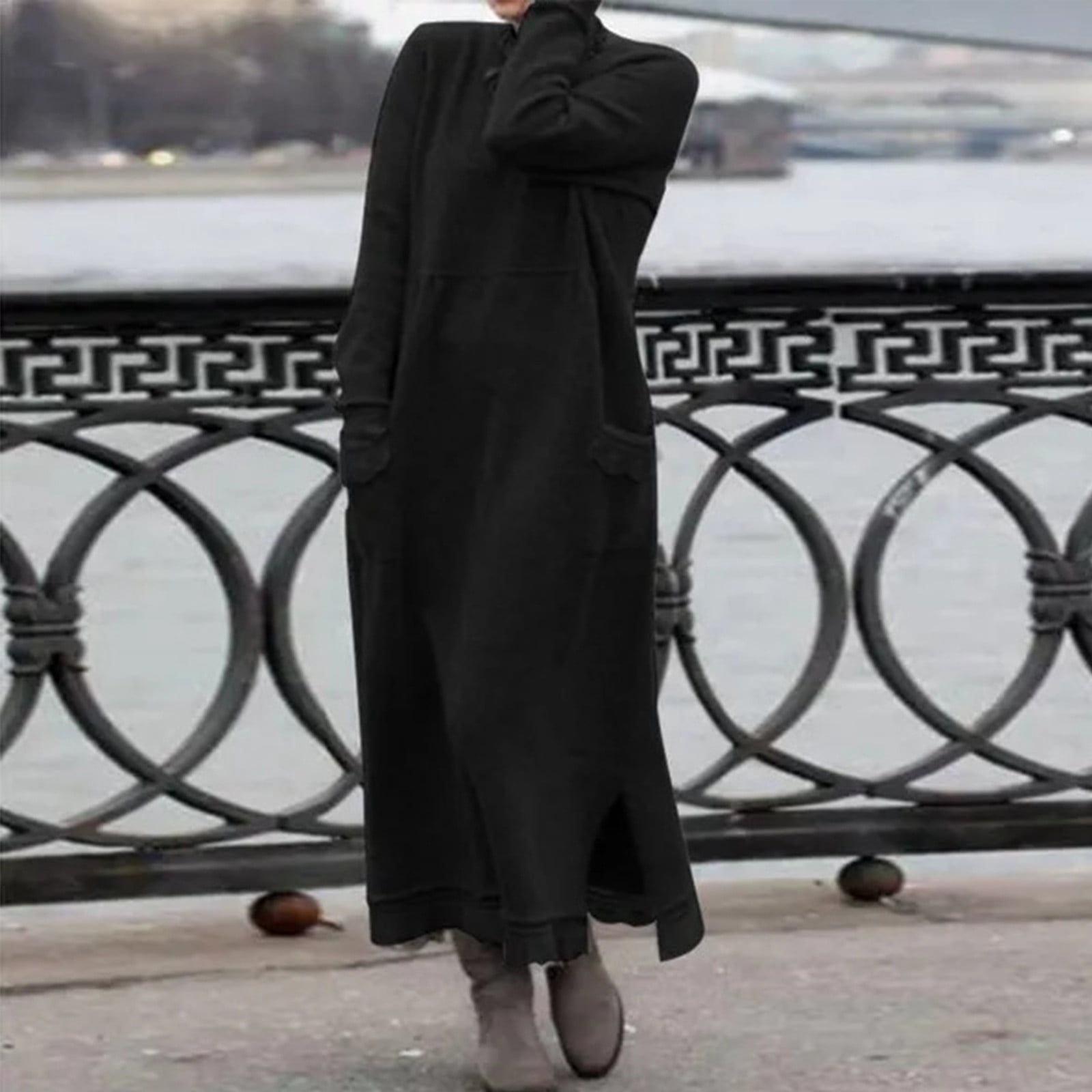 winter maxi dresses plus size CASSIE LIZ Womens Winter Dresses Plus Size 3X Long Sleeve Boho Square Neck  Bubble Sleeve Brown Flowing Maxi Dresses Holiday Wedding Date Guest 3XL 22W