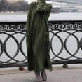 thumbnail image 1 of Women's Fall Winter Maxi Dress Solid Lace Patchwork Crewneck Long Sleeve Casual Loose Plus Size Pullover Dresses with Pockets Green XXL, 1 of 6